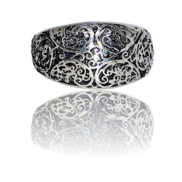 Handmade Sterling Silver Ring w/Great Detail - Picture 5 of 6